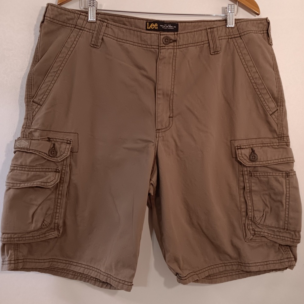 Lee Mens Cargo Shorts Size‎ 40 Regular Fit Outdoor Casual Active Brown